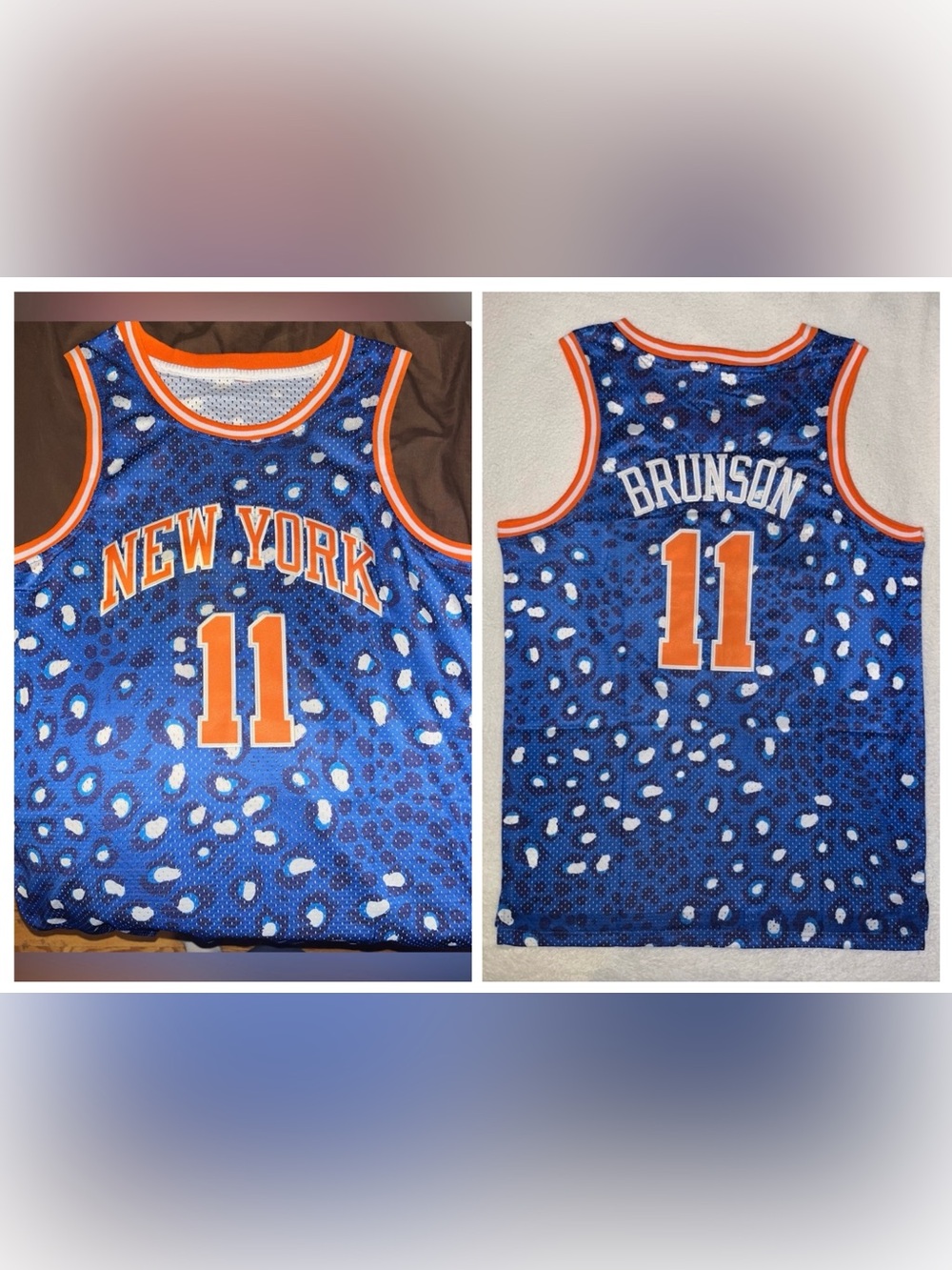 New York Knicks No. 11 Jalen Brunson Blue NBA Basketball Jersey Size Large